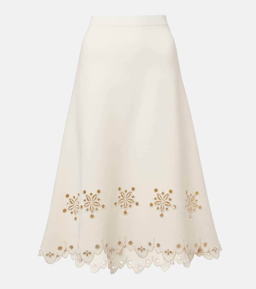 altuzarra melly scalloped crêpe midi skirt