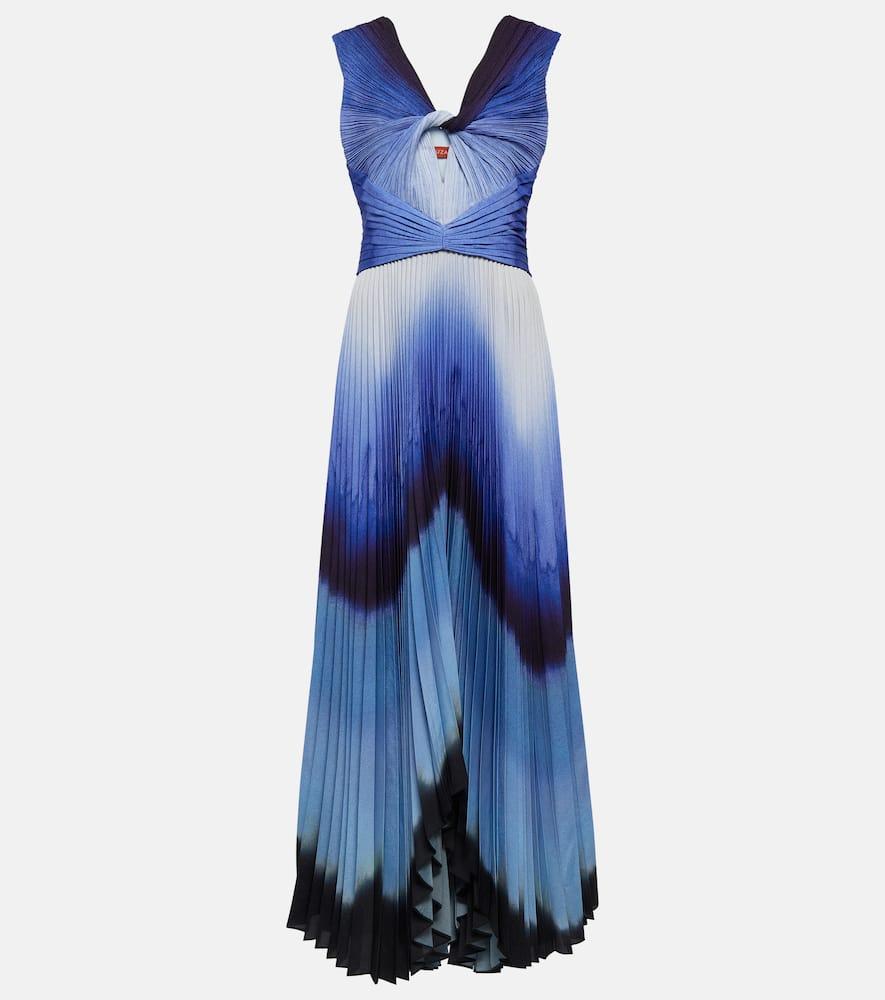 altuzarra printed pleated maxi dress