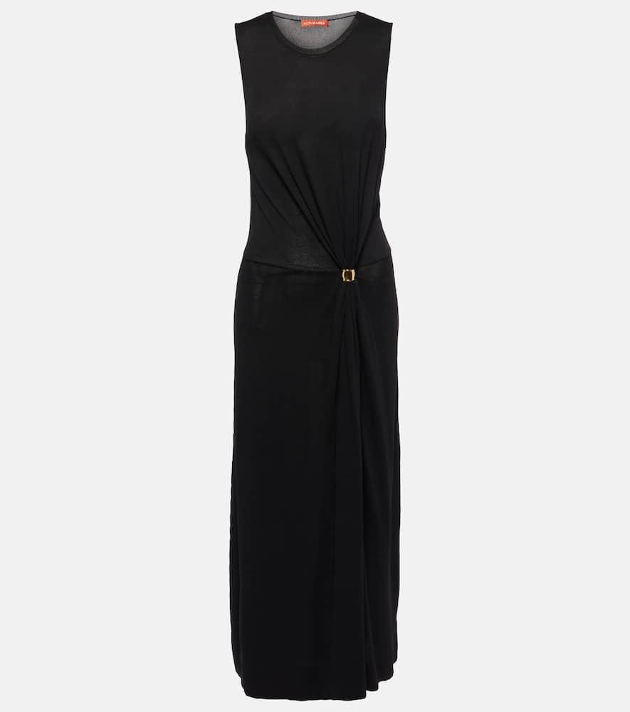 altuzarra saralien gathered jersey midi dress