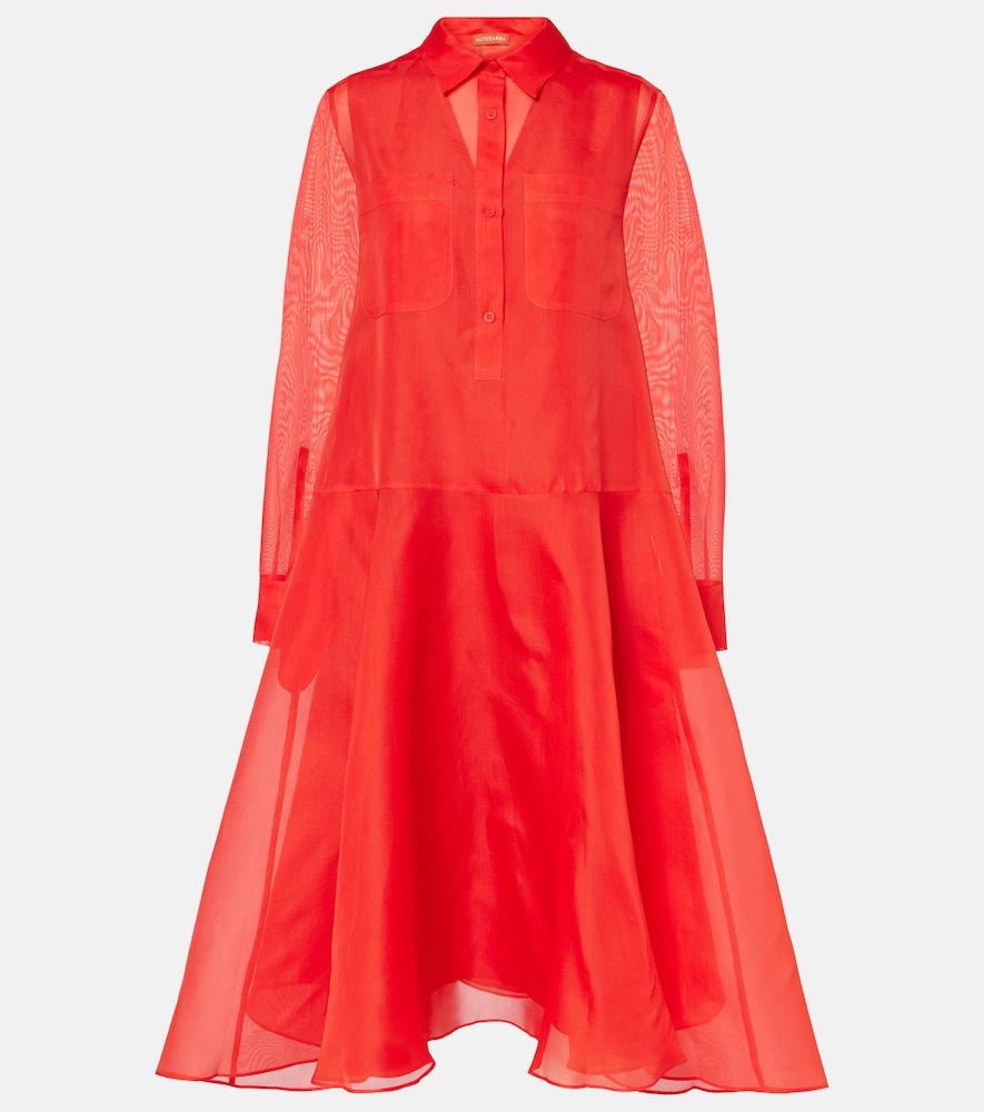 altuzarra sissy silk shirt dress