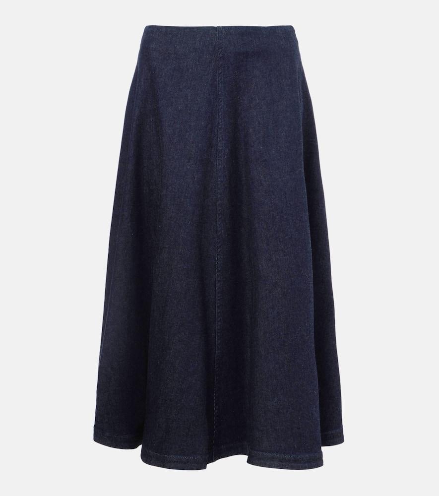 altuzarra varda denim midi skirt