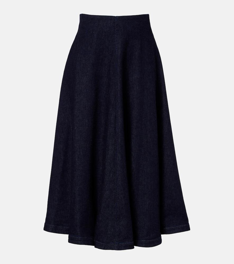 altuzarra varda denim midi skirt