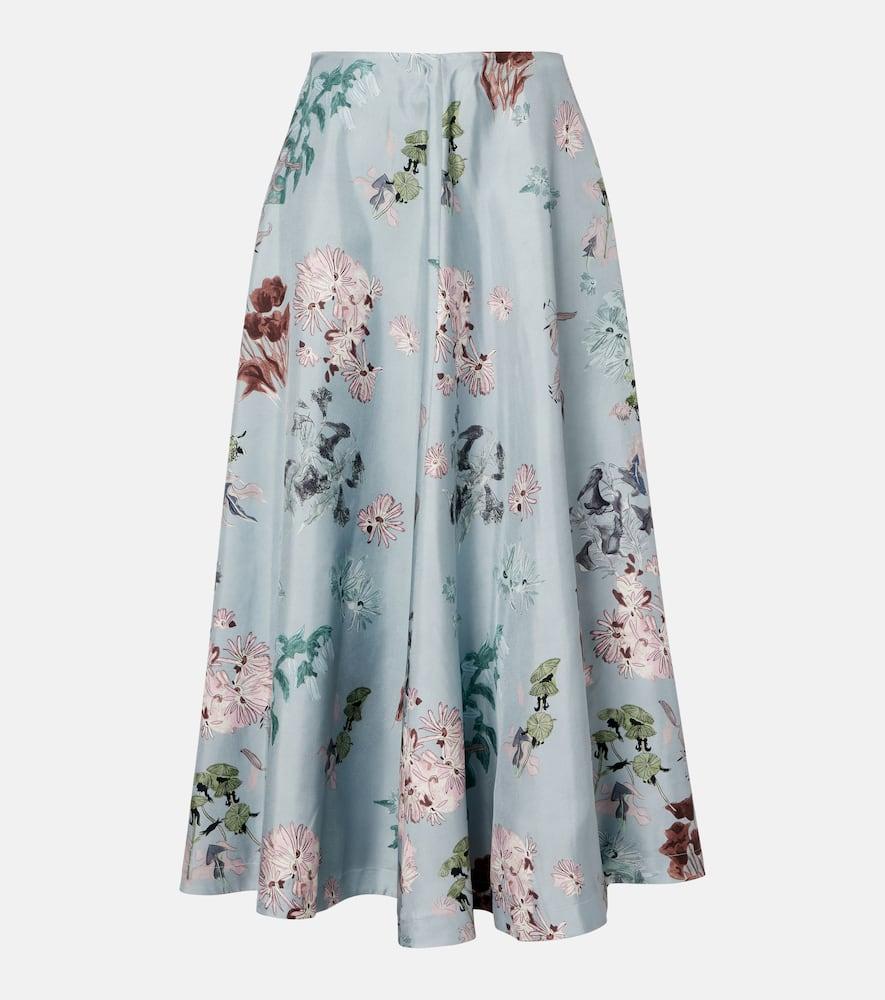 altuzarra varda floral silk midi skirt