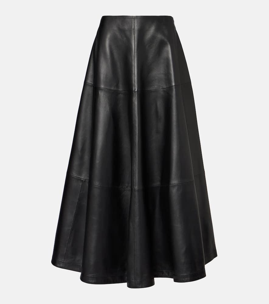 altuzarra varda leather midi skirt
