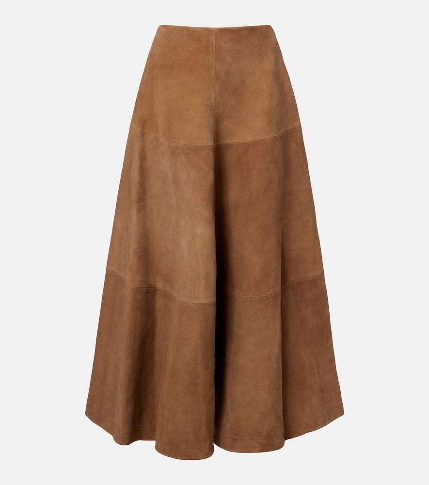 altuzarra varda suede midi skirt