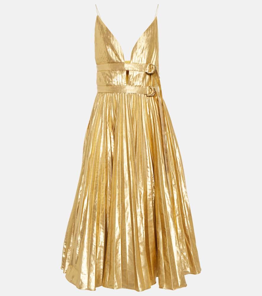 altuzarra winda pleated midi dress