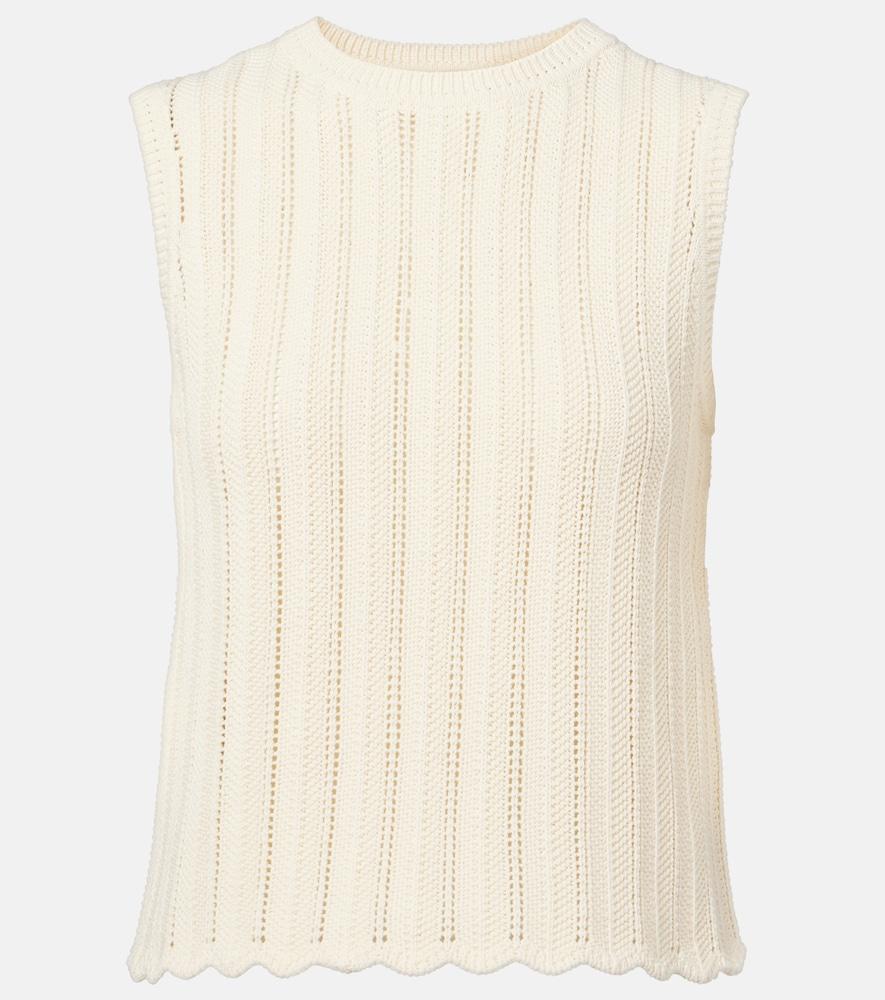 altuzarra zabou scalloped pointelle cotton top