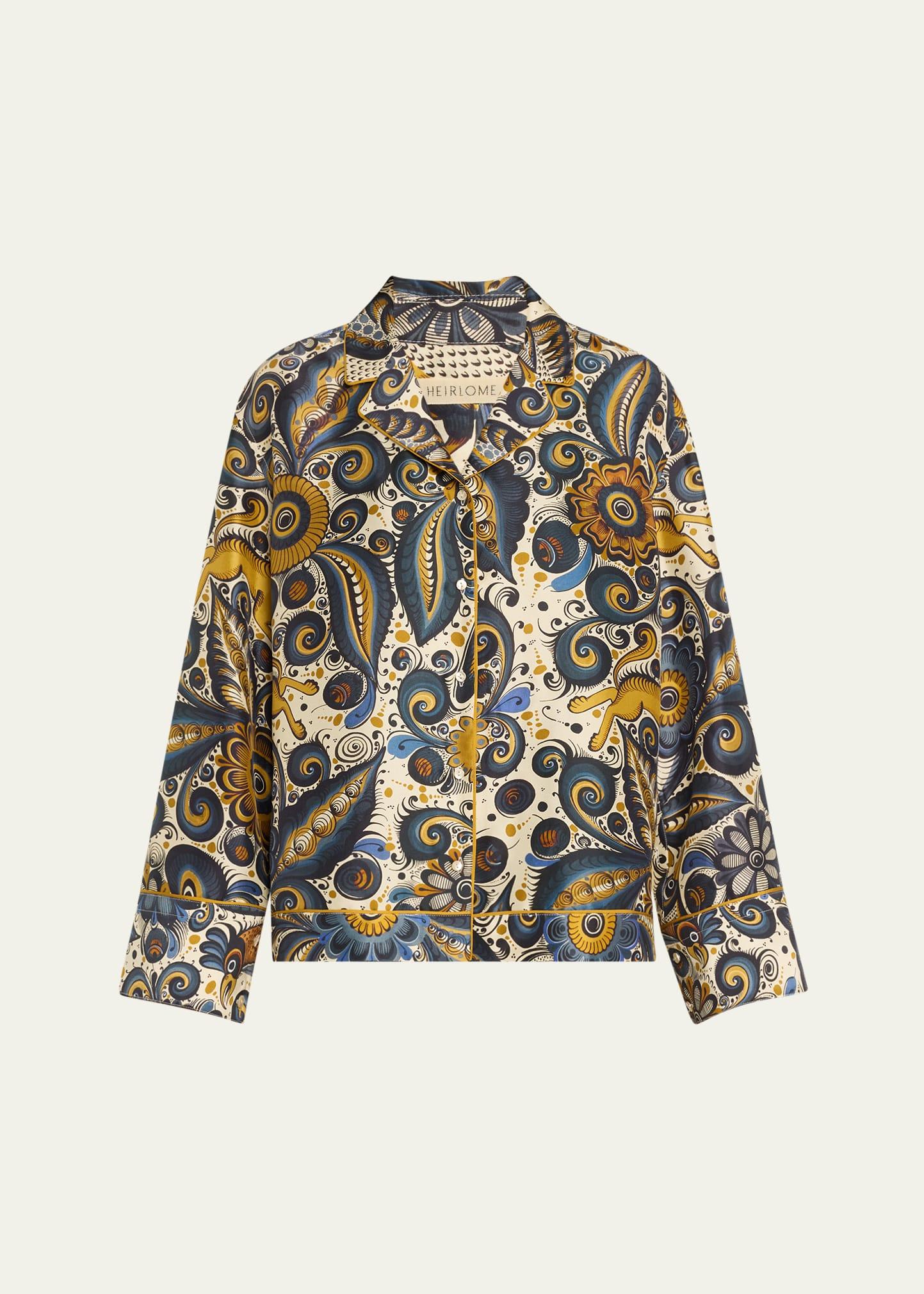 alvarez nogal silk pajama shirt