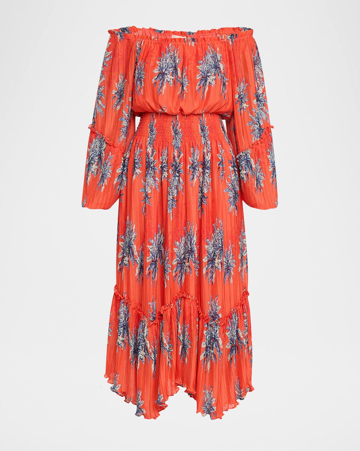 alyce off-shoulder midi dress