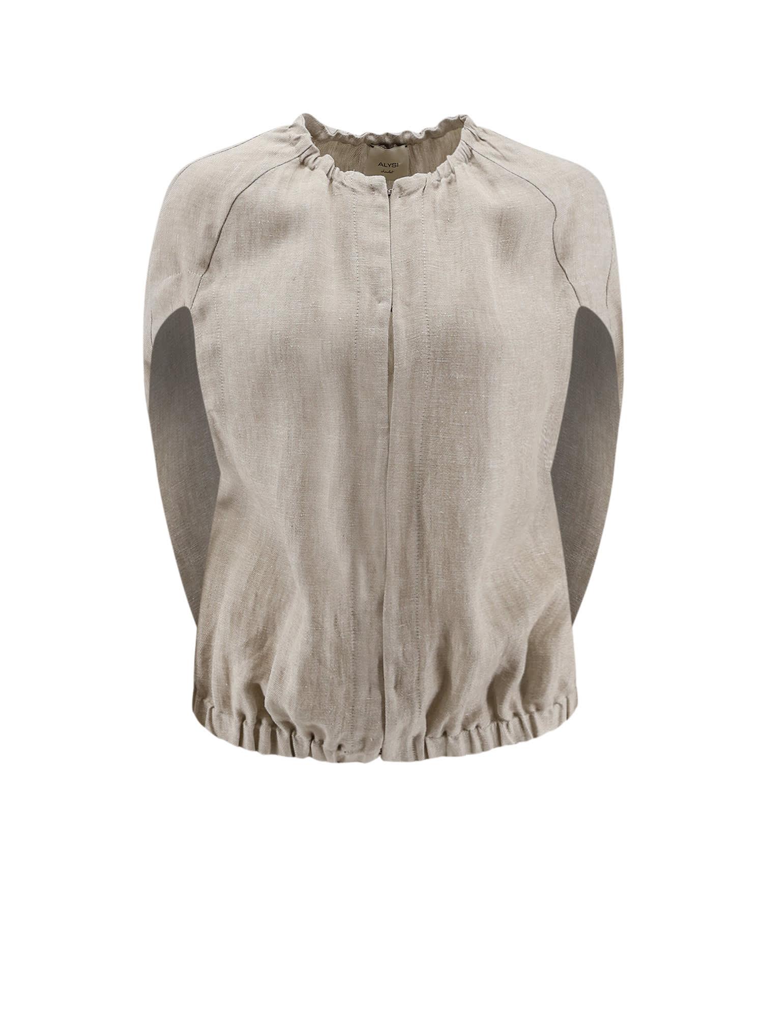 alysi délavé linen sleeveless jacket