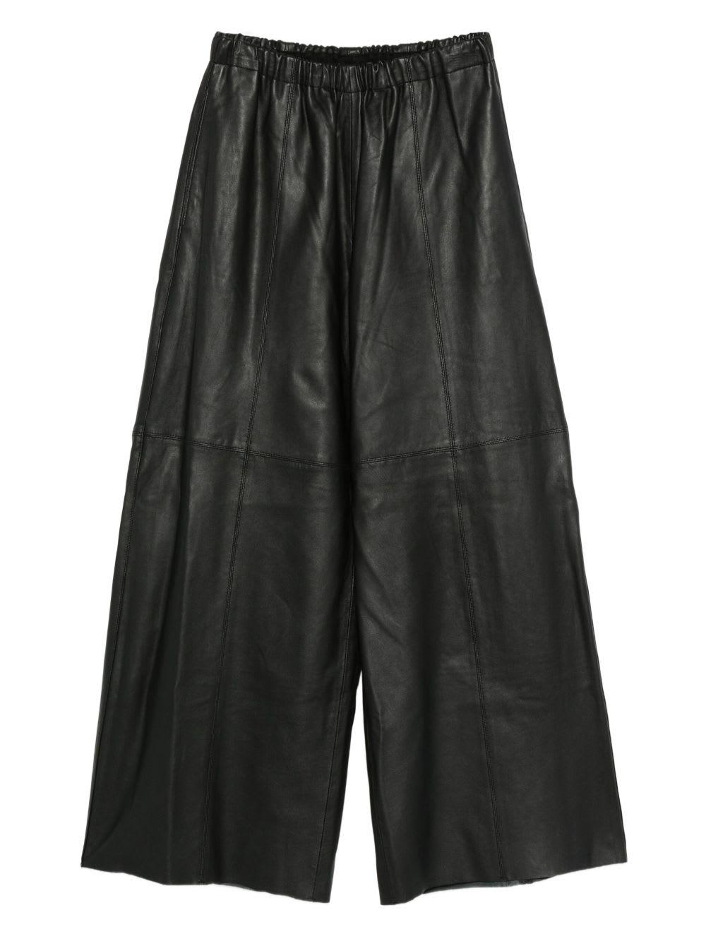 alysi leather wide-leg trousers