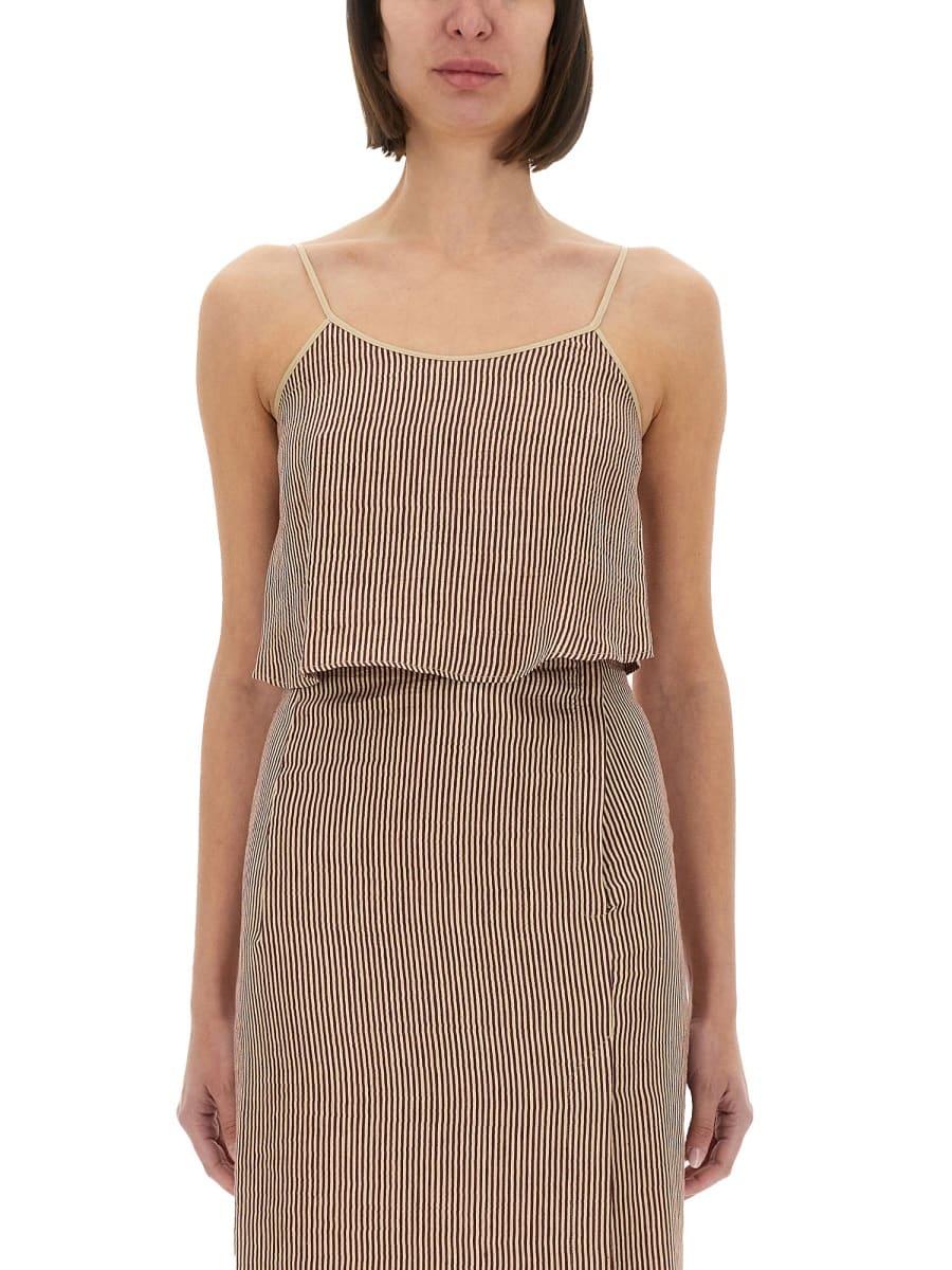 alysi micro stripe top with laces