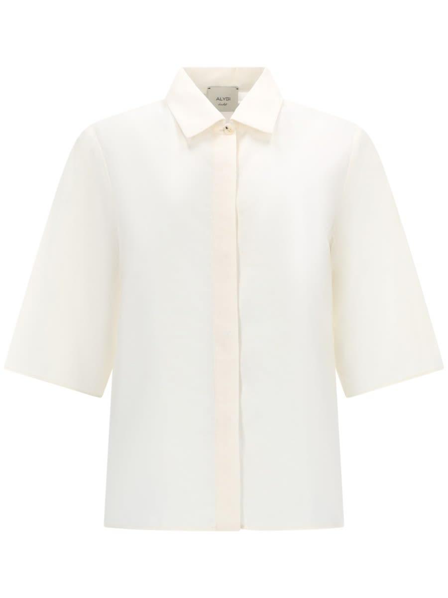 alysi silk cropped shirt