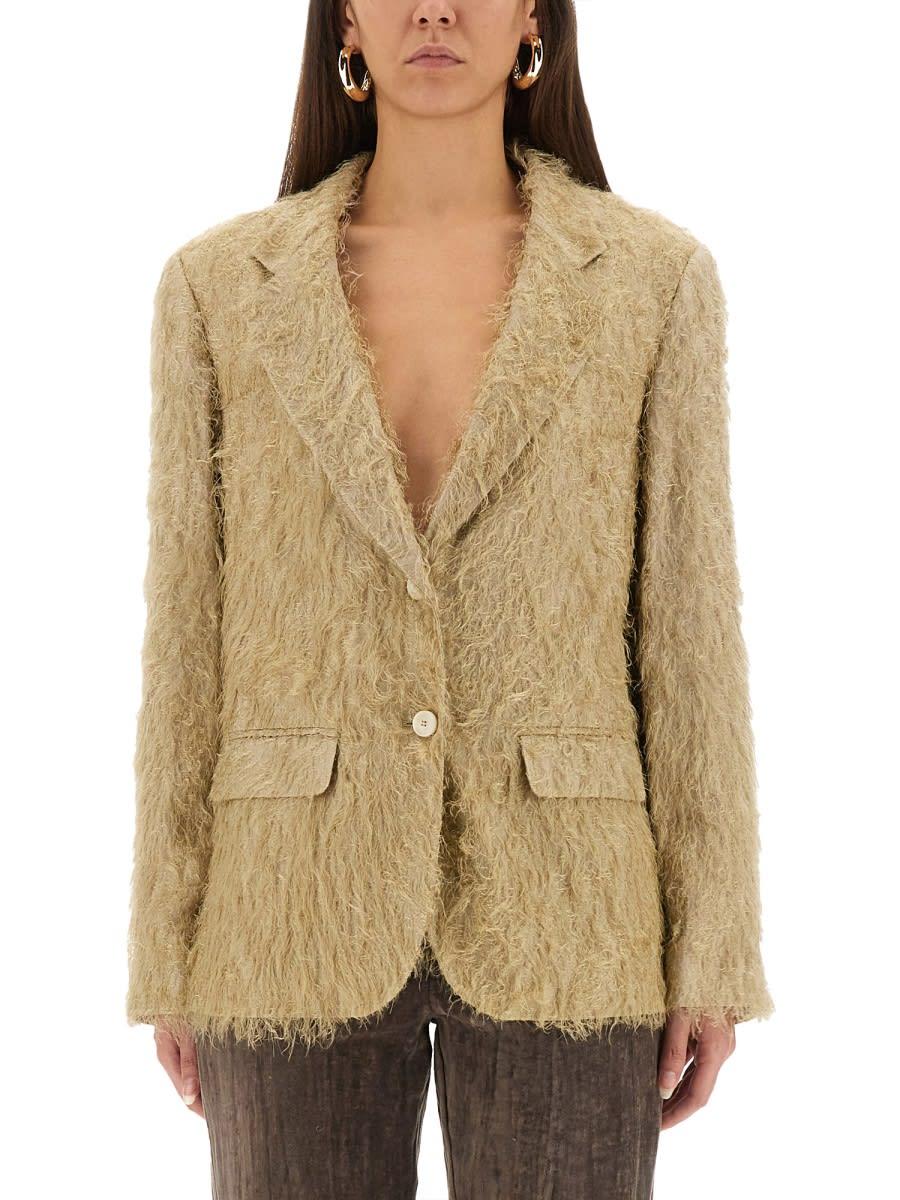 alysi single-breasted fringe blazer