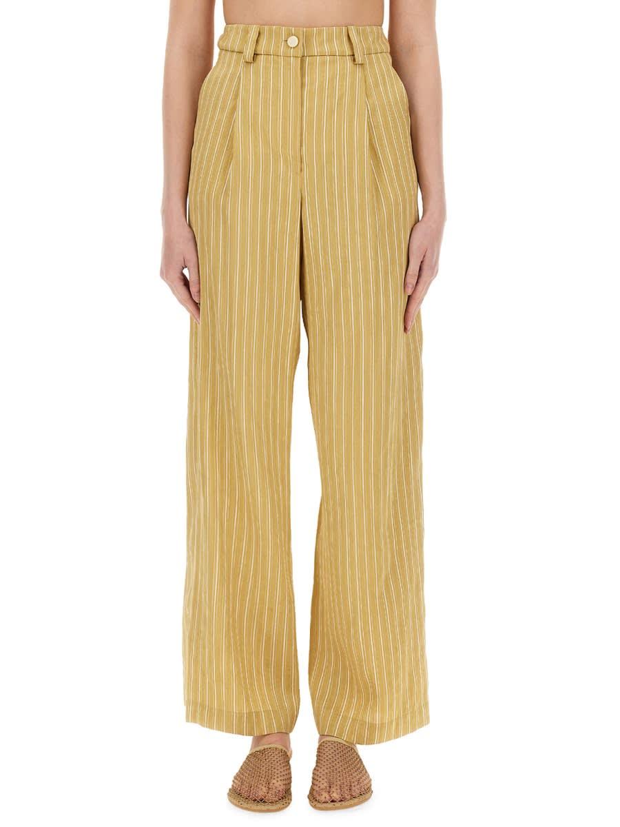 alysi striped satin tailored pants