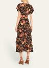 amaia floral-print ruffle midi dress
