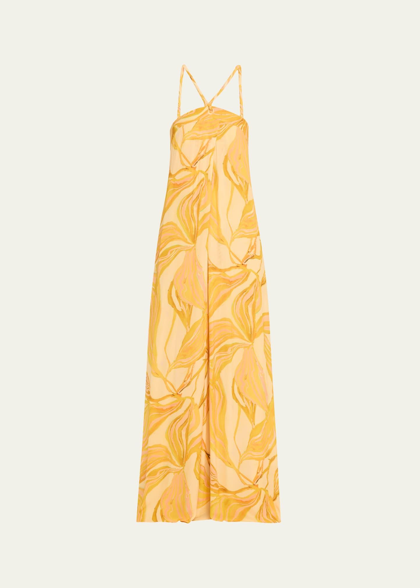 amalfi floral halter maxi dress