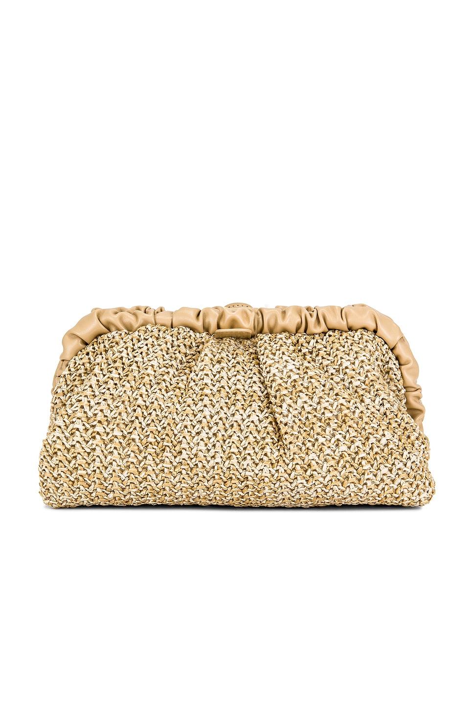 amalia pleated woven clutch