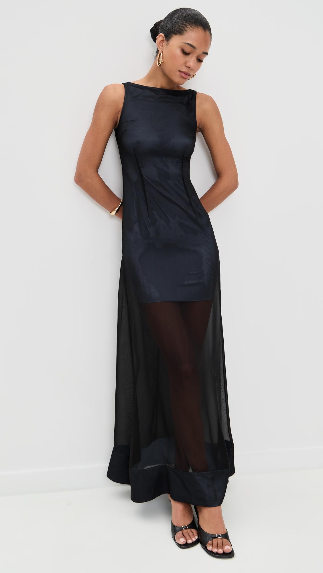 amalie sheer maxi dress