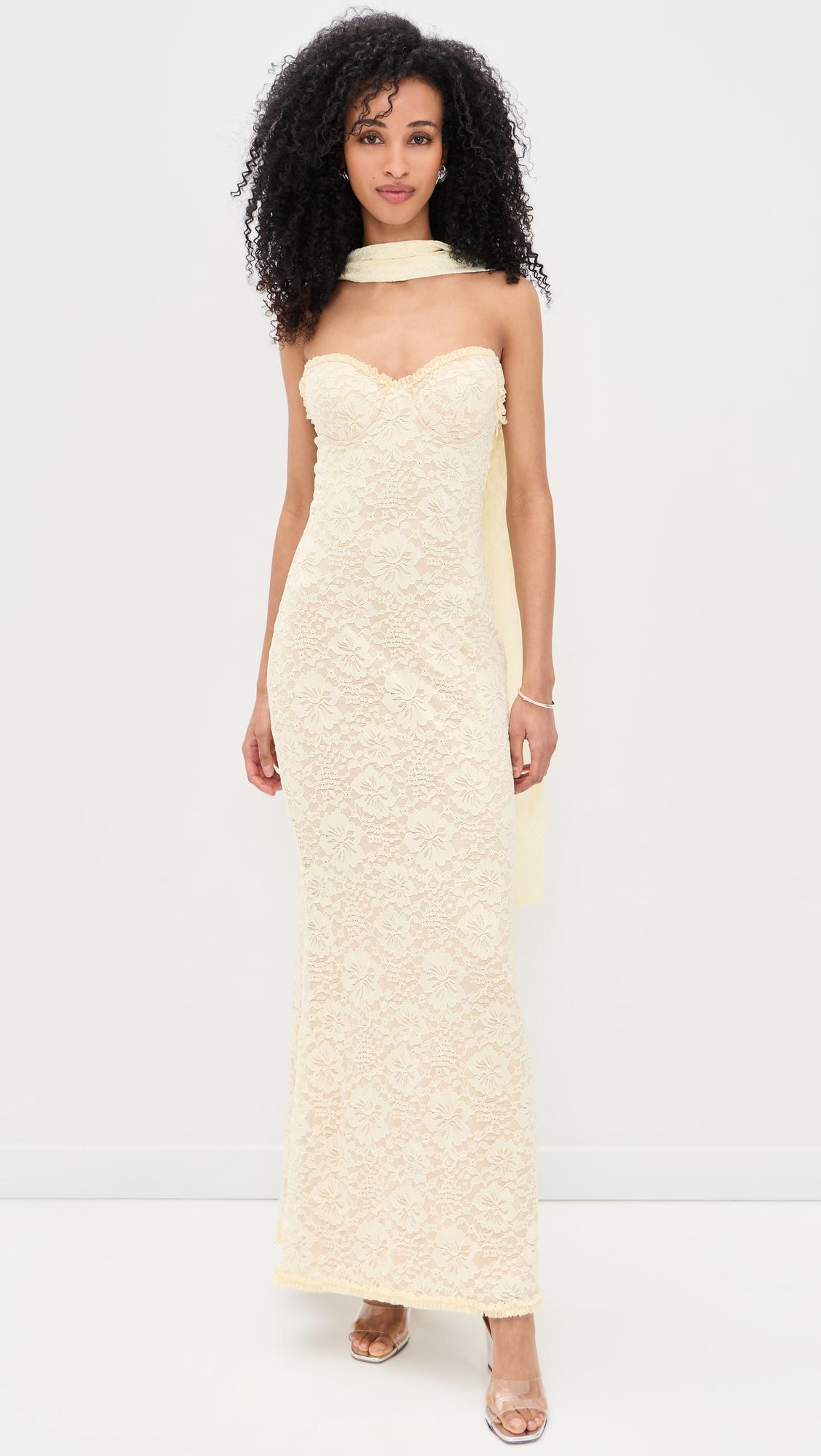 amana strapless maxi dress