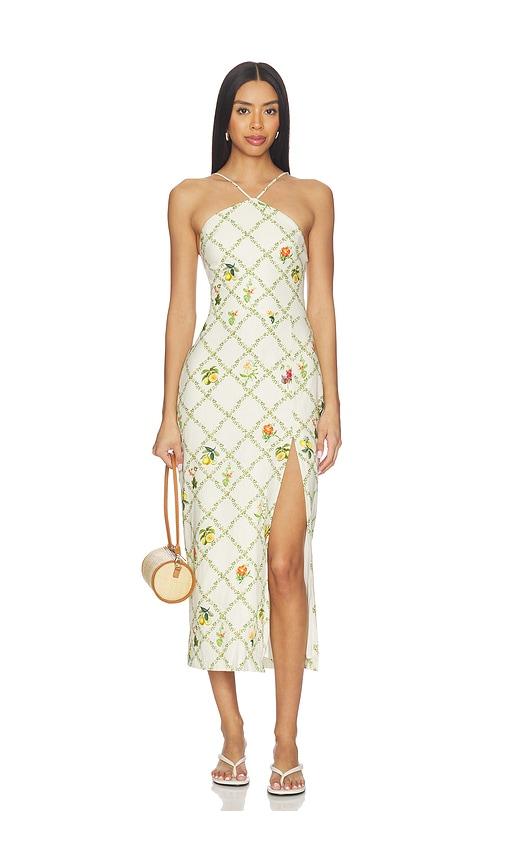 amanda uprichard abby midi dress in cream.
