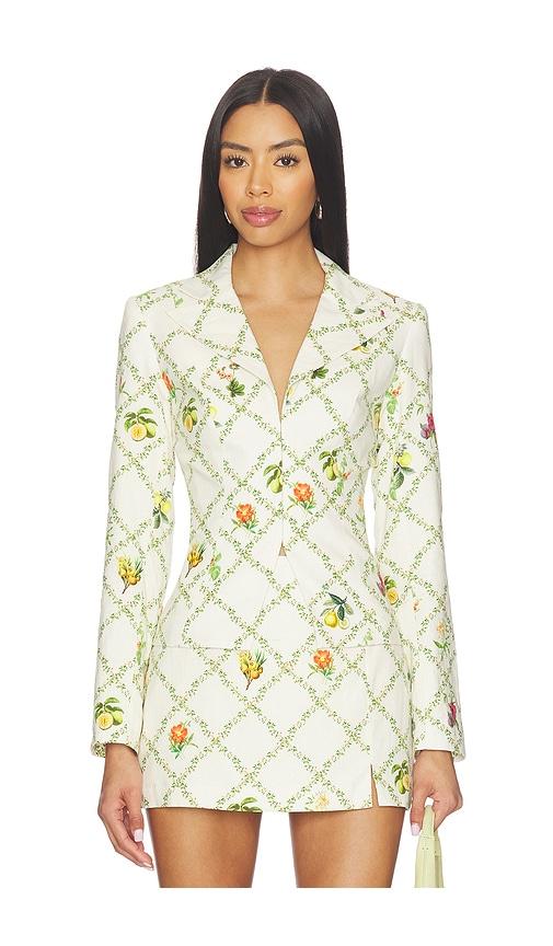 amanda uprichard alana jacket in beige.