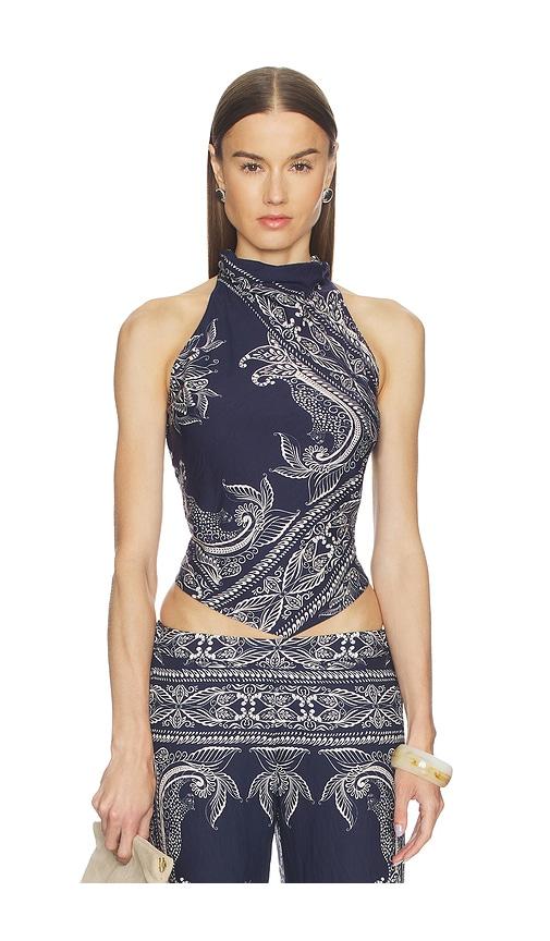 amanda uprichard arielle top in navy.