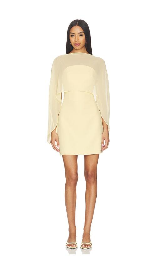 amanda uprichard berkshire mini dress in yellow.