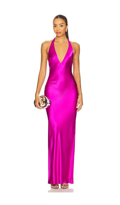 amanda uprichard bondi maxi dress in fuchsia.