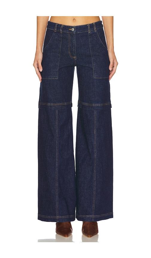 amanda uprichard brady jeans in denim-dark.