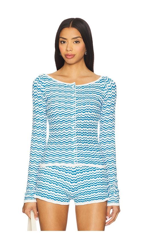 amanda uprichard breezy cardigan in blue.