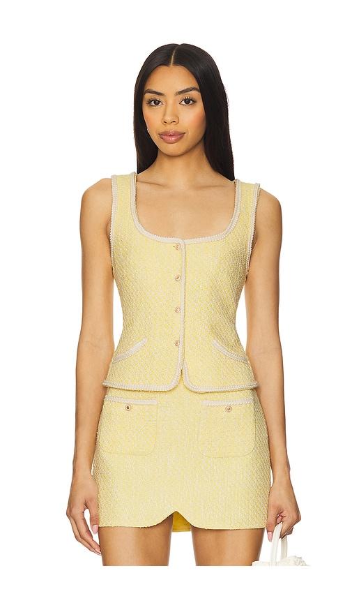 amanda uprichard caligari vest in yellow.