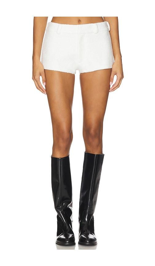 amanda uprichard caresse shorts in ivory.