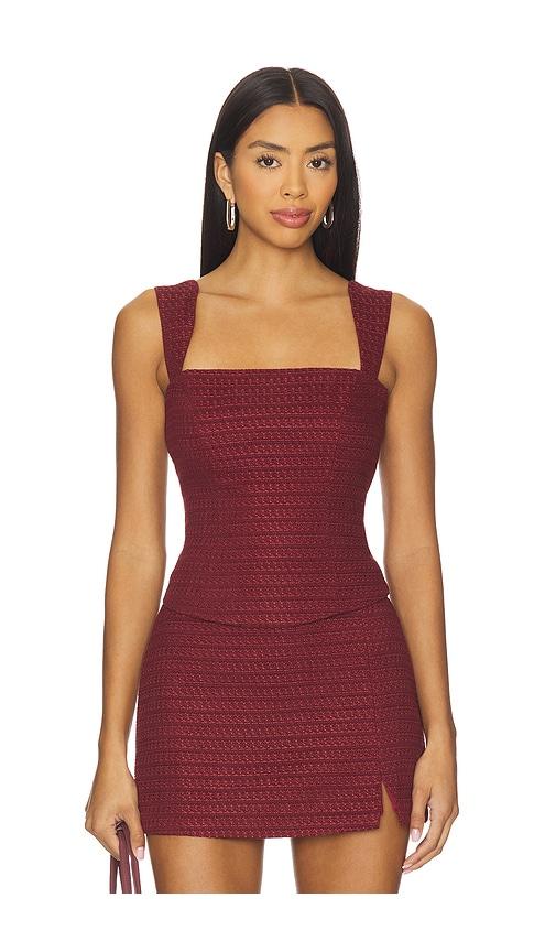 amanda uprichard ceronne top in burgundy.