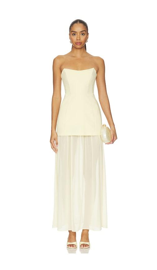 amanda uprichard christy maxi dress in lemon.