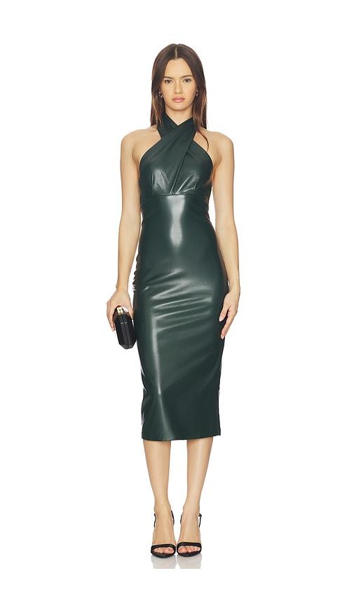 amanda uprichard conchita dress in dark green.