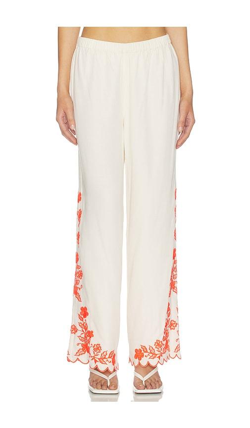 amanda uprichard coraline pants in cream,orange.