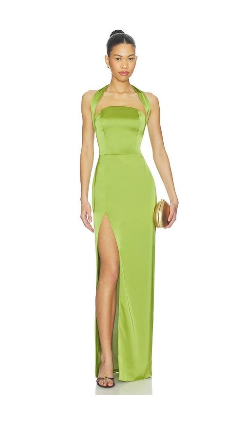 amanda uprichard cynthia gown in green.