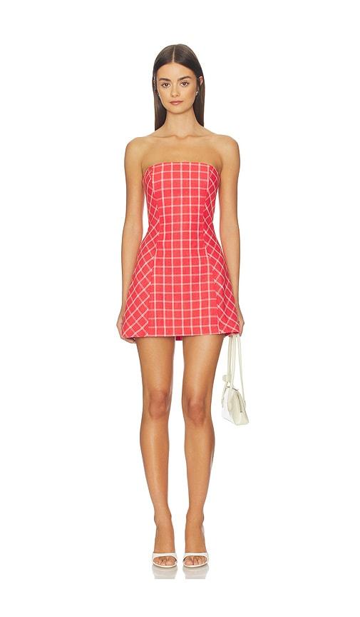 amanda uprichard daisy romper in red.