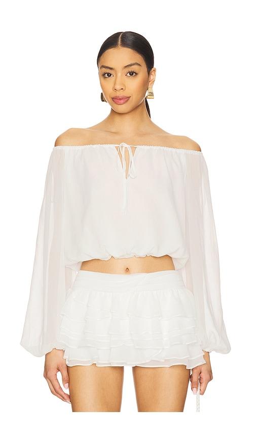 amanda uprichard dallas top in ivory.