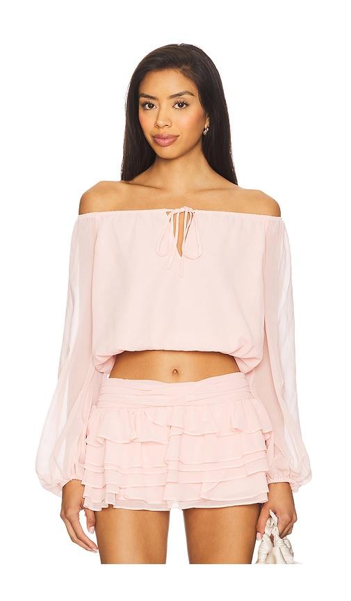 amanda uprichard dallas top in pink.