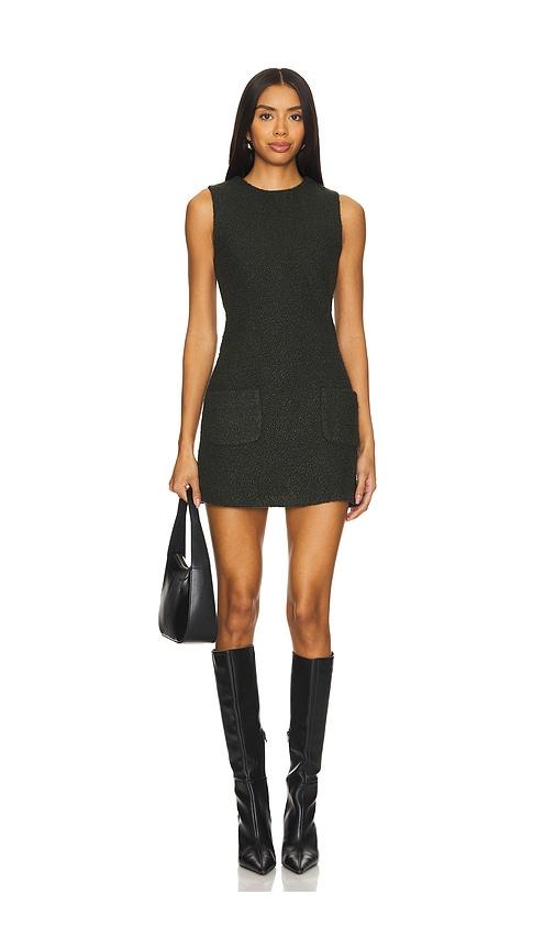 amanda uprichard delia dress in dark green.
