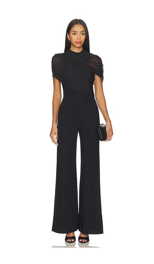 amanda uprichard evianna jumpsuit in black.