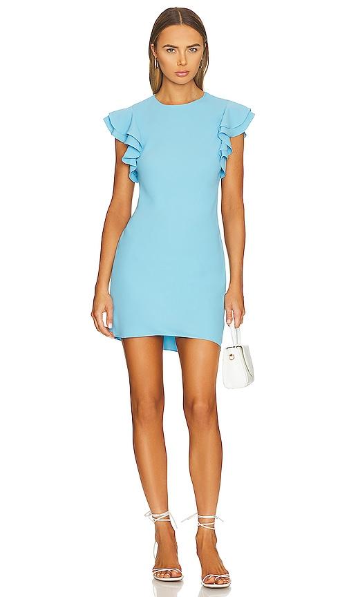 amanda uprichard fiori dress in baby blue.
