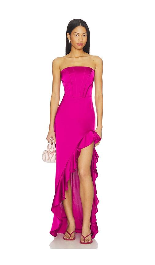 amanda uprichard francesca maxi dress in purple.