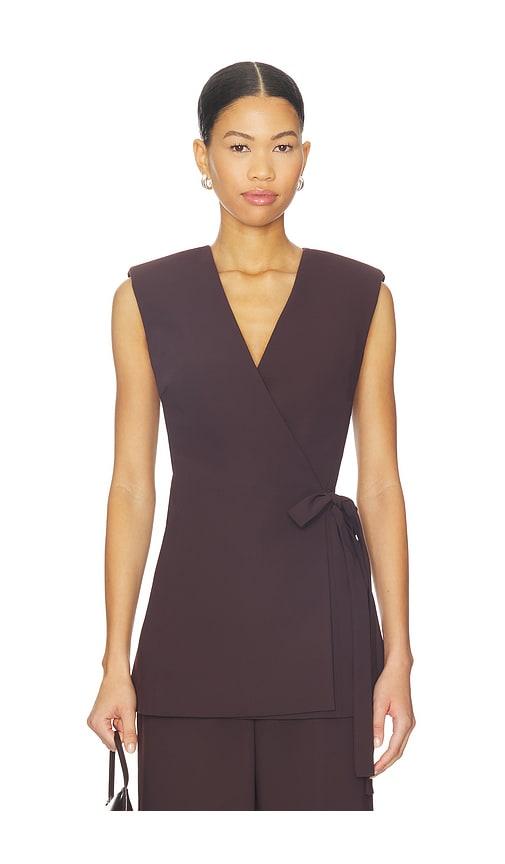 amanda uprichard halcyon vest in brown.