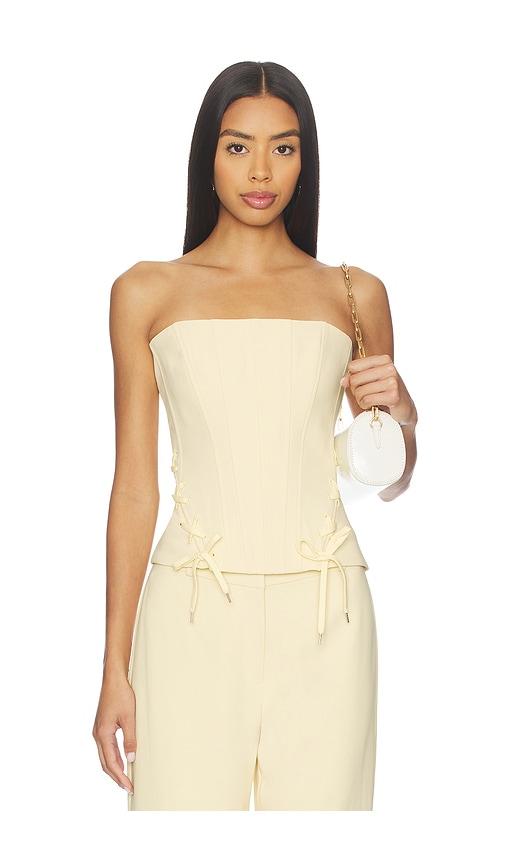 amanda uprichard hathaway top in yellow.