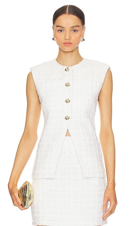amanda uprichard hughes vest in white.