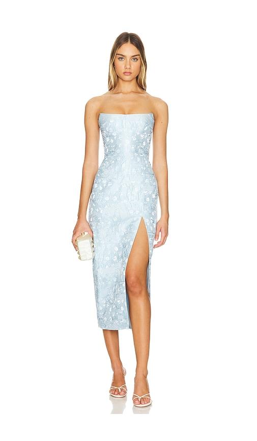 amanda uprichard ivy dress in blue.