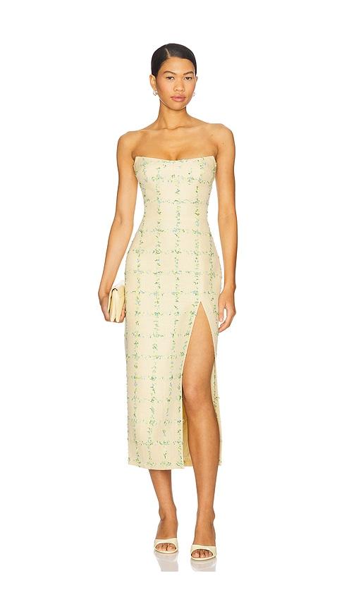 amanda uprichard ivy midi dress in yellow.